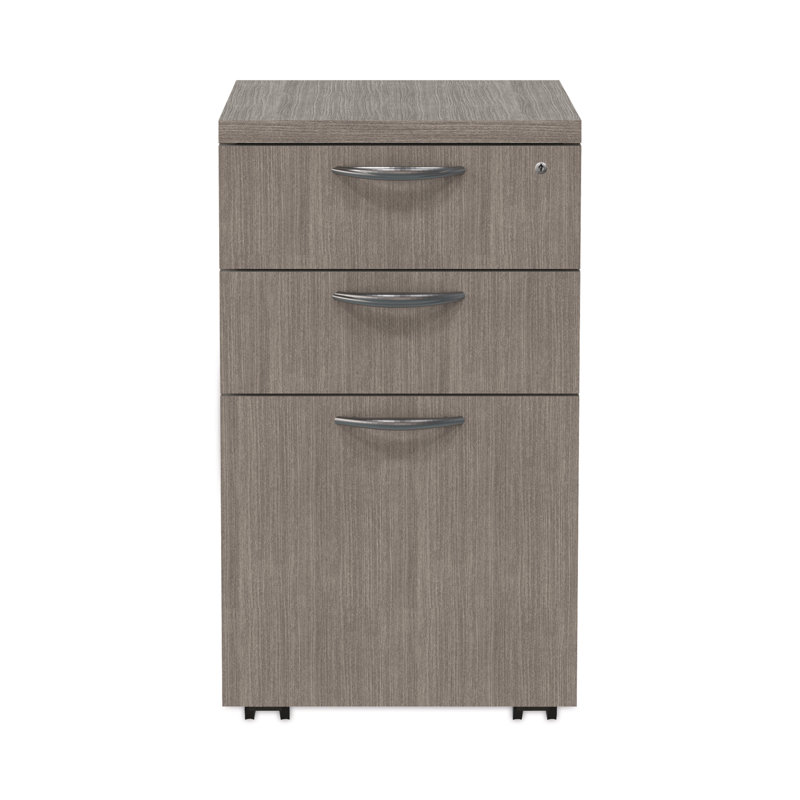 Gray Mobile 3-Drawer Lockable Legal Size Pedestal Cabinet
