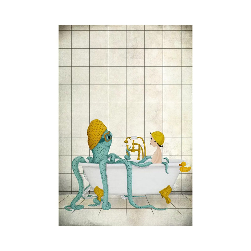 Bath Time by Majali - Wrapped Canvas Print, 20.32 cm H x 30.48 cm W