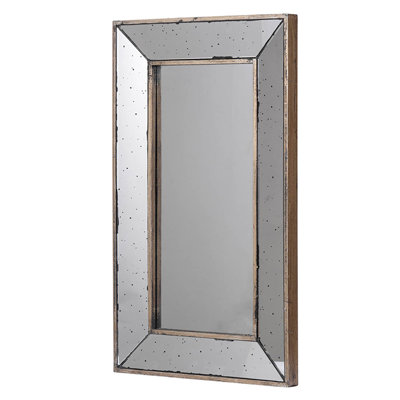 Miroir décoratif carré patiné argent pour le salon, le vestibule, le bureau, la chambre à coucher et le couloir