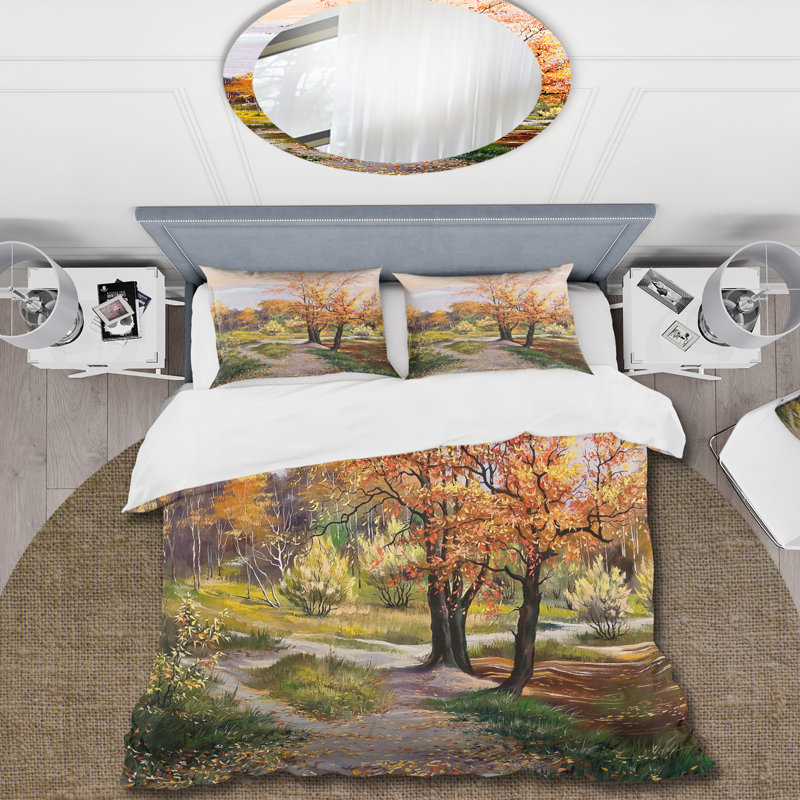 River In The Orange Woods - Ensemble de housse de couette Country - Microfibre de polyester