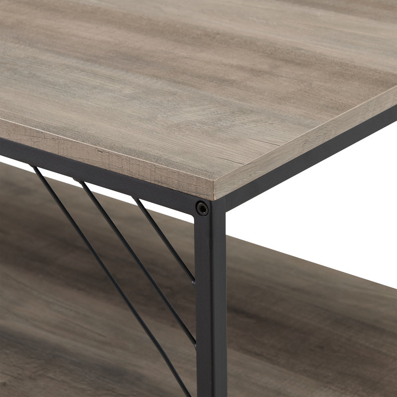 Table basse de style traîneau avec rangement Huckstep, Gris délavé