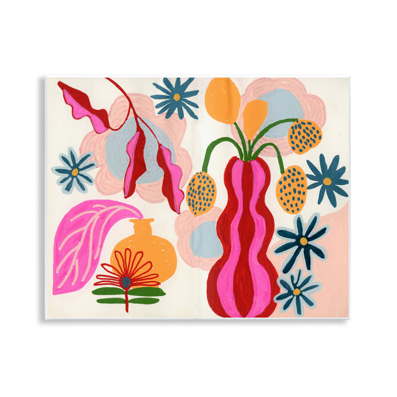Plaque murale éclectique Vases à fleurs, design par Suzanne Allard