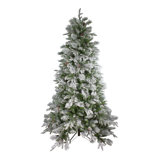 6.5' Pre-Lit Led Flocked Mixed Colorado Pine Artificial Christmas Tree - Clear Lights