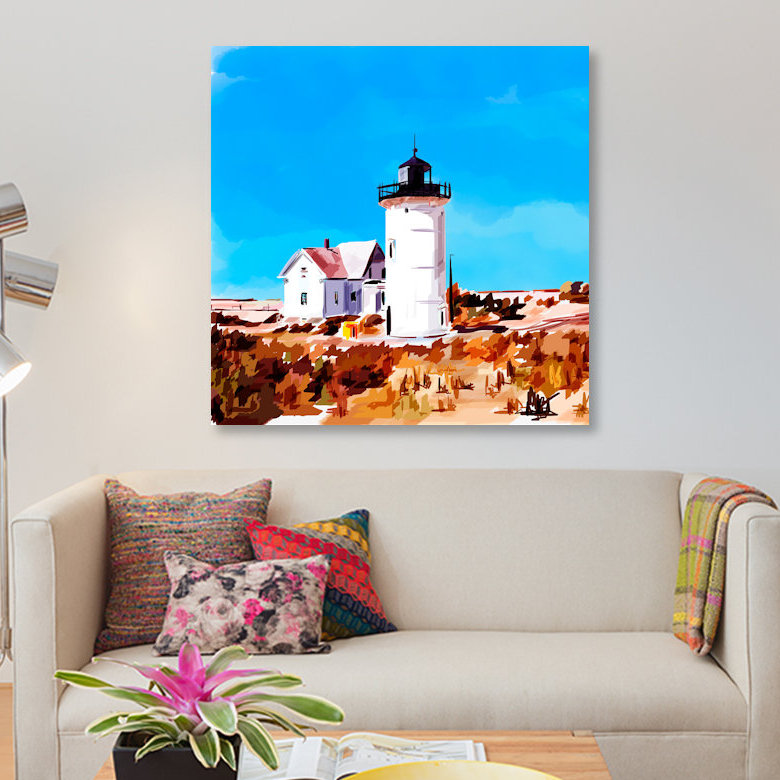 « phare scène vii », impression sur toile, H 12 po x l 12 po x P 0,75 po, Pas de tapis, Toile tendue
