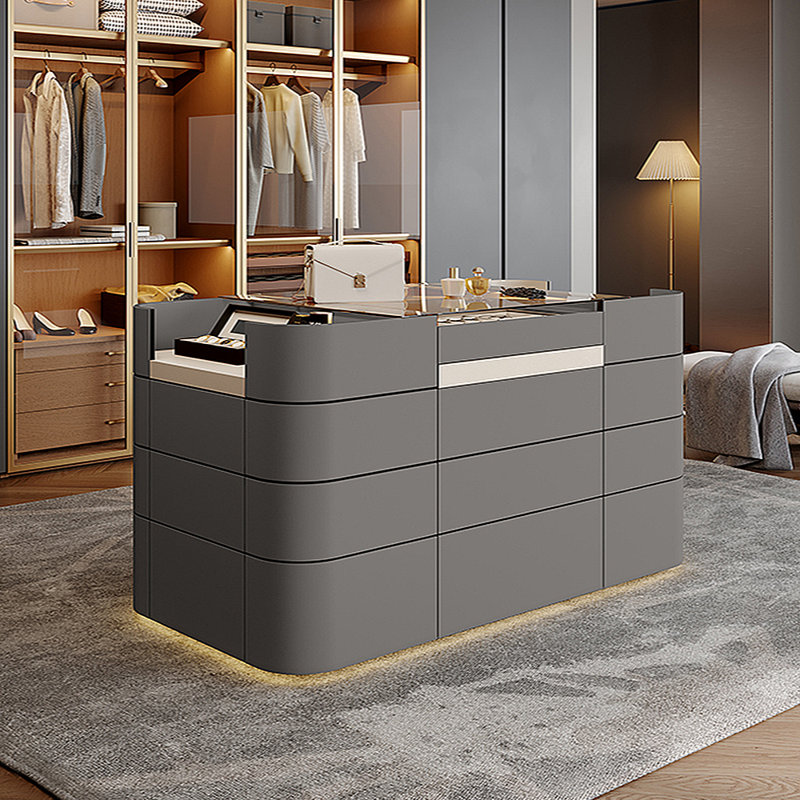 Vitrine de rangement légère pour bijoux, Gris