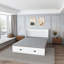 Lit escamotable de 57 pouces, avec tiroirs de rangement et armoire de chargement, avec panneaux pliables, avec roues pivotantes, silencieux-286111032