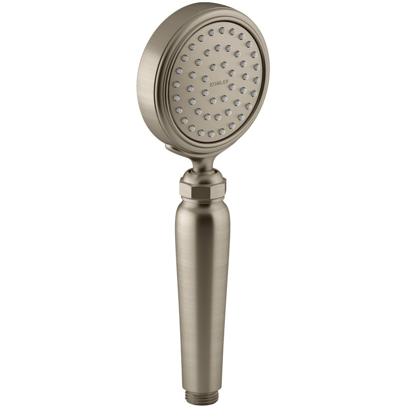 Artifacts Full/Standard Handheld Shower Head with Katalyst Air Induction Spray, Vibrant Brushed Moderne Brass, 1.75 GPM