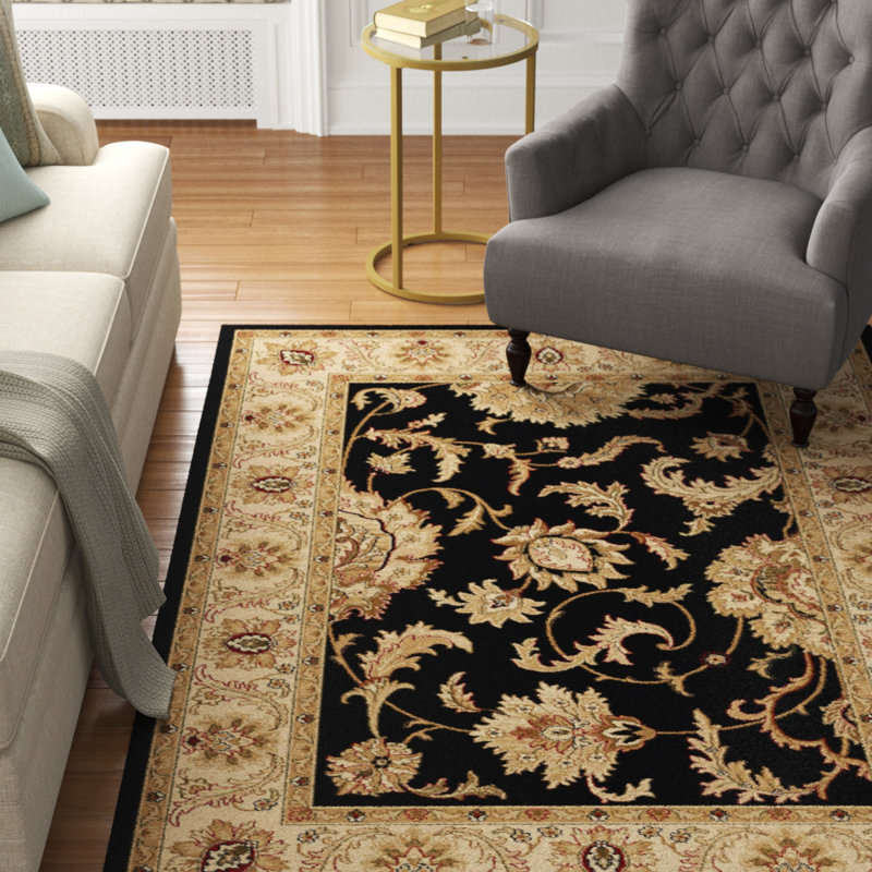 Tapis noir West Valley City, Rectangle 5 pi 5 po x 7 pi 7 po