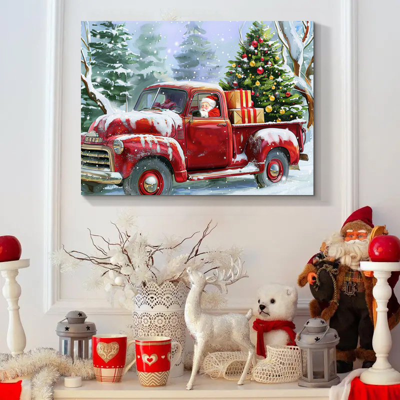 Christmas Tree Canvas Wall Art, 12" H x 18" W