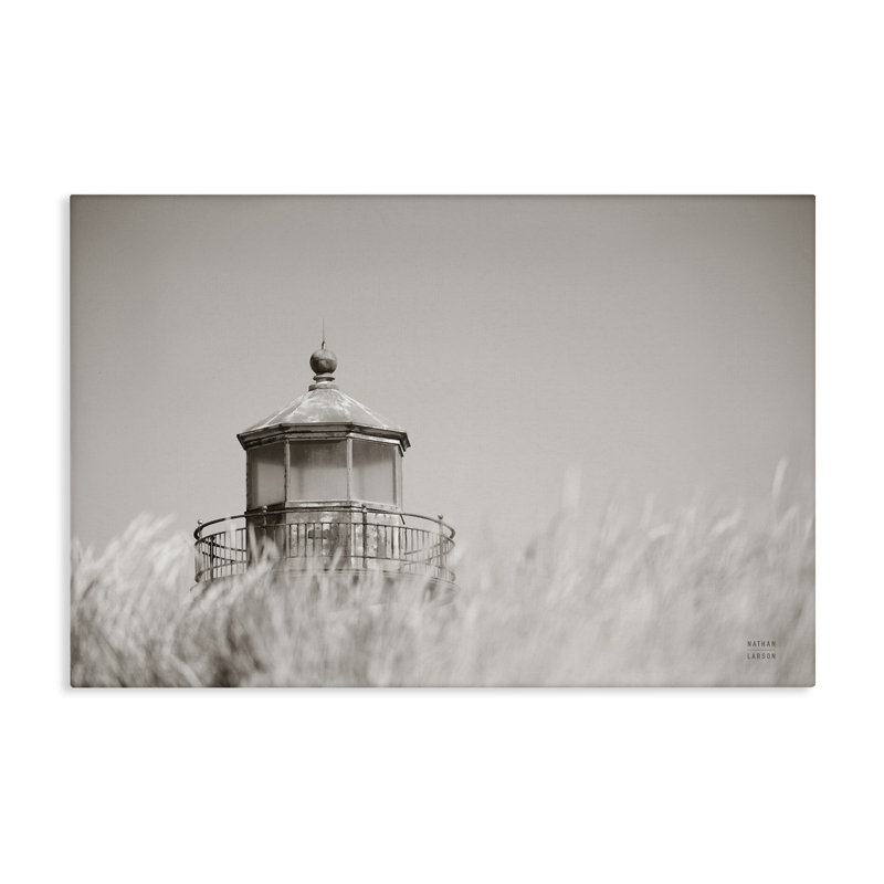 Art mural sur toile, "Swaying Reeds & Lighthouse" par Nathan Larson, H 20 po x l 30 po