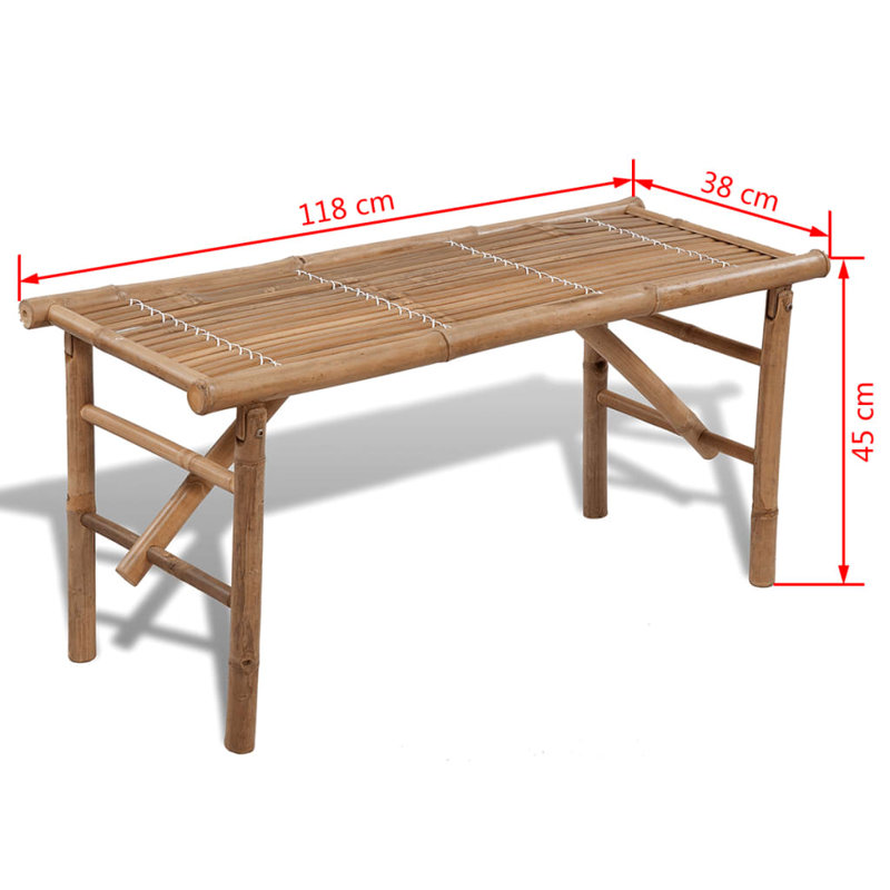 17 Stories Bamboo Picnic Bench