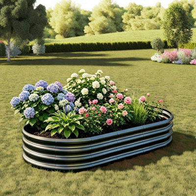 Galvanized Raised Garden Bed 6 x 3 x 1 Ft Heavy Duty Metal Planter Box for Vegetables, Herbs and Flowers