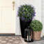 Artificial Lavender Flower Outdoor, 2 Pack Artificial Boxwood Topiary Ball, Fake Plants Plastic Shrubs Faux Evergreen Greenery for Front Door Garden Indoor Home Decor