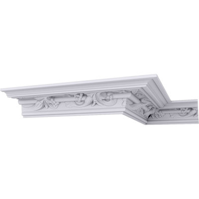 Endurathane Piedmont Moulding, 4 1/2"H x 7 1/4"P x 8 1/2"F x 94 1/2"L, Factory Primed