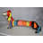Modern Graffiti Looking Weenie Dachshund Dog Statue From Resin  25" X 10" X 15"H