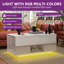  Table basse de rangement moderne à dessus relevable avec lumières DEL et prises de courant-265449908