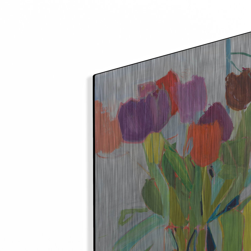 «Tulips And Two Cars» par Jessica Singerman, H 16 po x l 12 po