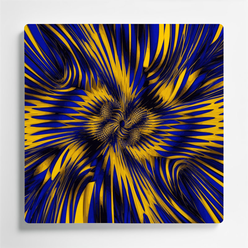 Art mural bleu op Op 9, H 12 po x l 12 po
