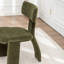 Chaises de salle à manger rembourrées en chenille vert moderne avec siège rembourré-819381082