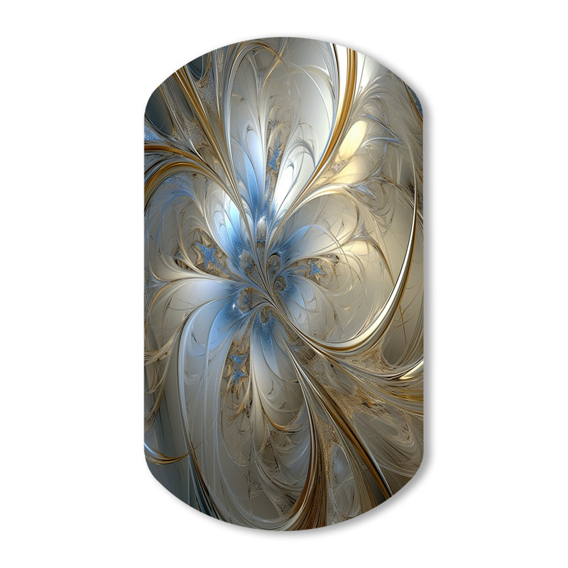 Rhode Tender Floral Whirling Spiral - Abstract Spirals Cylinder Shape Assymterical Metal Wall Art, 31" H x 19" W