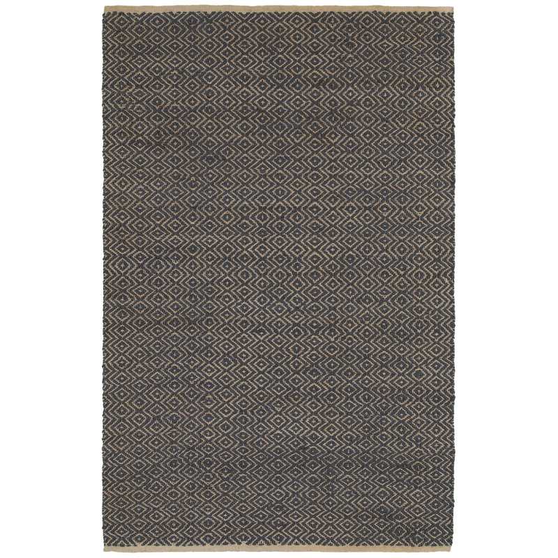 Tapis décoratif Indigo en jute tressé à la main Kellie, Rectangle 5 pi x 7 pi 9 po