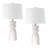 25in White Modern Sculpted Ceramic Table Lamps