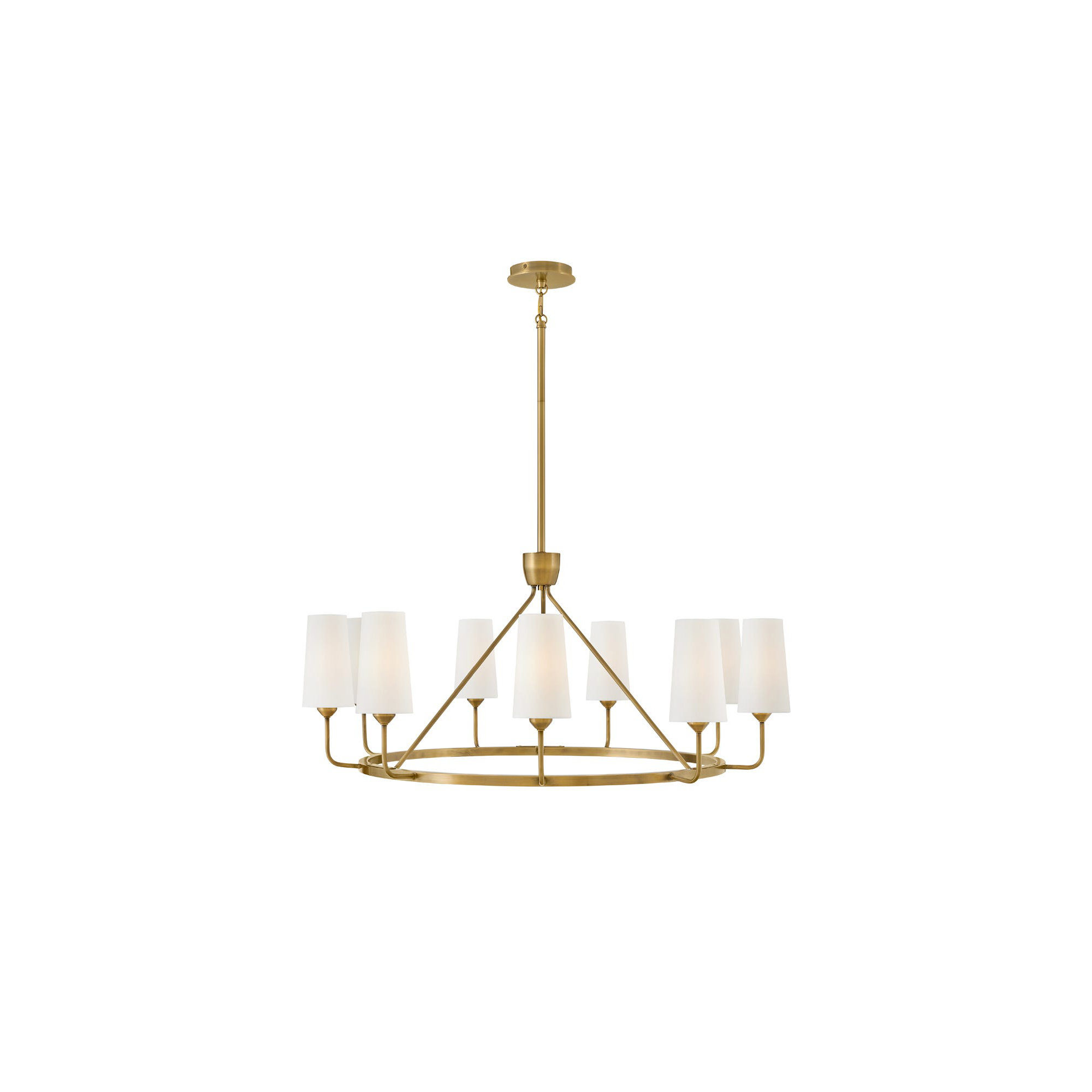 Ardea 9 - Light Metal Dimmable Chandelier, Heritage Brass