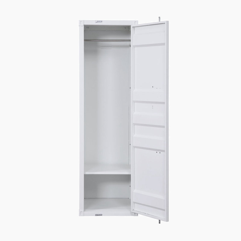 Cargo Rectangular Wardrobe Armoire with Door, White, 90" H x 20" W x 22" D