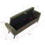 Banc de rangement moderne de 60 po avec pieds en bois Mid-Centruy-2074412858