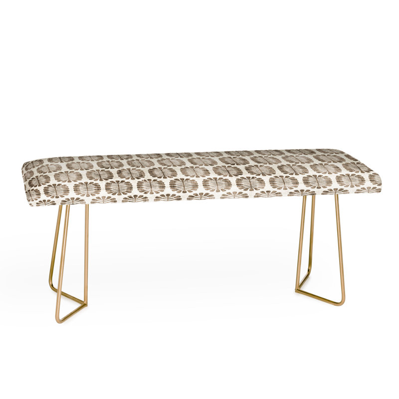 Banc rembourré Rudd, Gris / blanc / floral