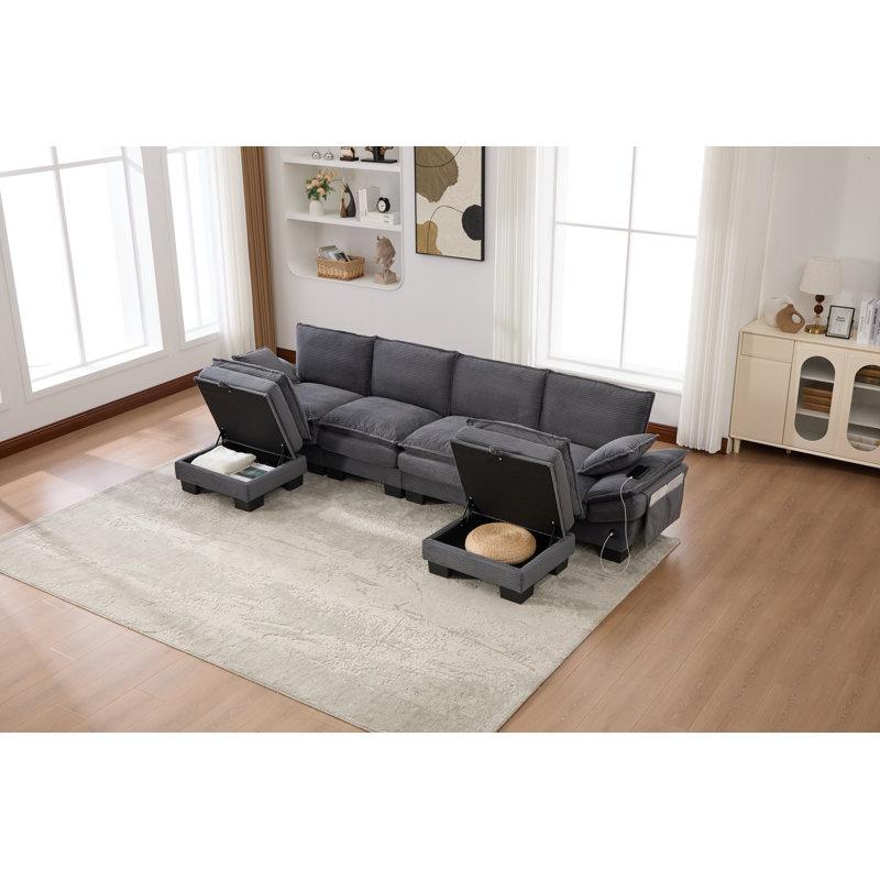 Canapé modulaire rembourré Comfy, Gris foncé