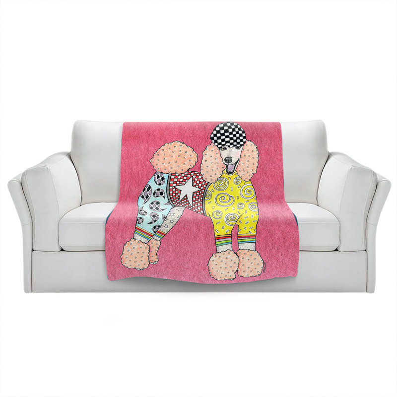 Couverture pour chien Schnauzer, 51 po x 60 po, Rose, Caniche