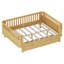 Lit plateforme double en bois pour enfants avec rails, lit bas, naturel-1746887750-1746887752