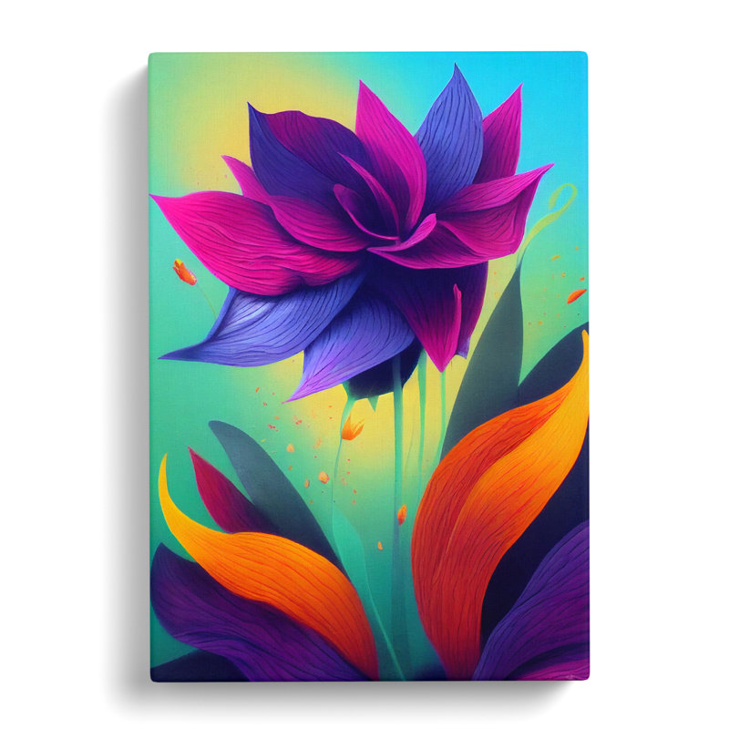 Daylen Floral Graffiti - Wrapped Canvas, 76cm H x 50cm W x 3cm D