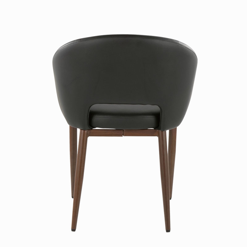 Chaise en métal noyer et similicuir, Noir