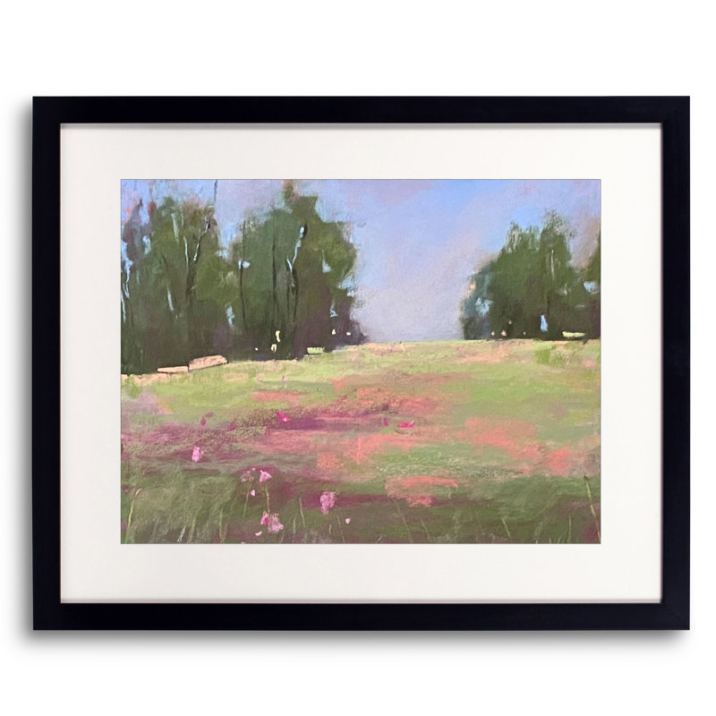 Jolie en rose par Dina Gardner, Papier avec cadre noir, 16" H x 20" W