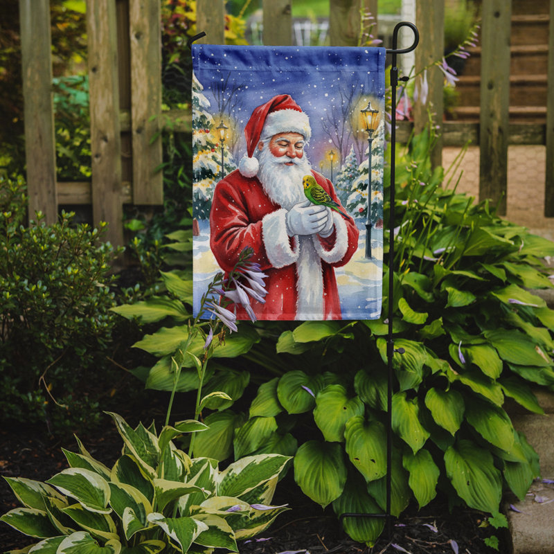 Perruche ondulée avec drapeau du père Noël, Taille du jardin, Perruche ondulée