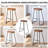 llle Solid Wood Backless Saddle Seat with Footrest Stool Set-1183390028-1183390024-1183390070