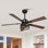 Ventilateur de plafond intelligent 52 po avec trousse d'éclairage et télécommande VacZon, pales en bois à double face, moteur à courant continu réversible à 6 vitesses, minuterie, tiges verticales de 6 po / 10 po, fonctionne avec une application Android ou Android 