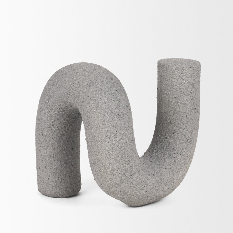 Objet décoratif en béton texturé Kailas, Gris, H 7 po x l 6,75 po x P 7,25 po