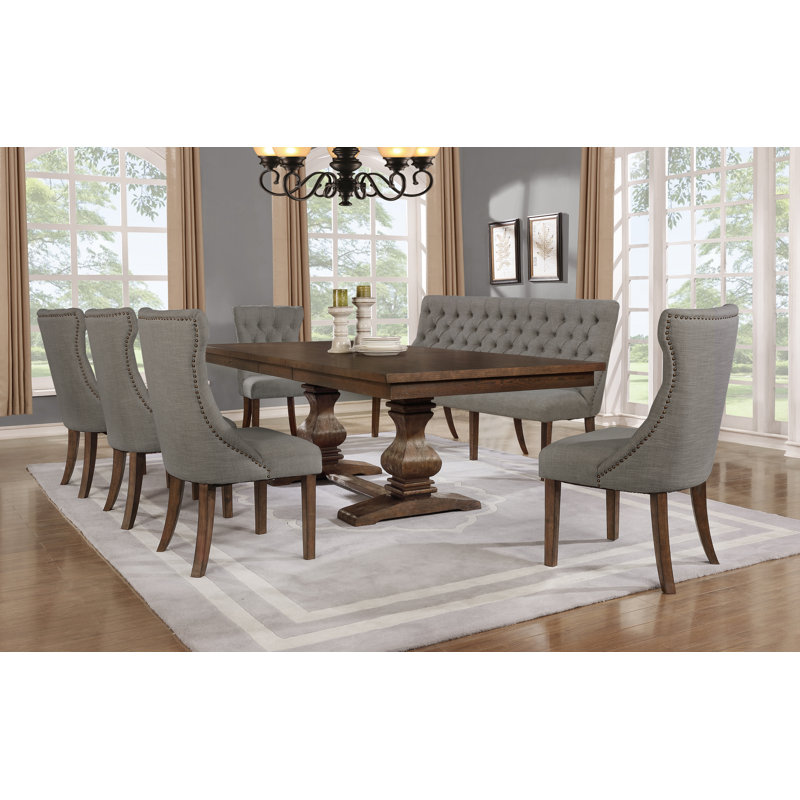 Rackley Extendable Trestle Dining Set, Dark Gray