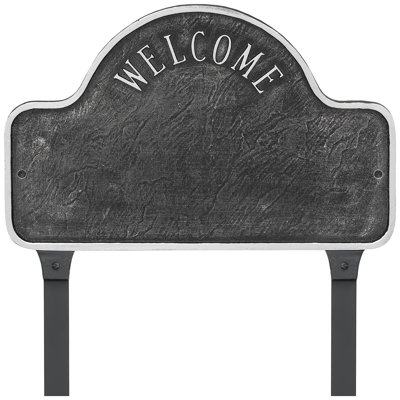 Enseigne d’adresse pour pelouse sur 3 lignes welcome