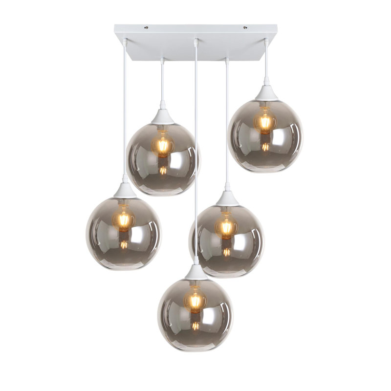 Vanderbilt 5 - Light Cluster Pendant, Smoke, White