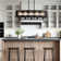 31.5" Industrial Farmhouse 5-Light Linear Chandelier Black Metal Frame with Rope Detail,Adjustable Height for Dining Room or Kitchen Island