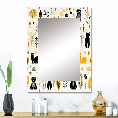 Dumond, motif animalier de forêt minimaliste - miroir imprimé animal, miroir mural décoratif imprimé animal, impression sur métal