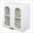 Arched Glass Door Wall Mounted Cabinet With Adjustable Shelves, Perfect For Kitchen, Bathroom, And Living Room Storage