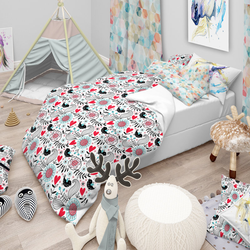 Ensemble de housse de couette modern adolescent, Housse simple + 1 taie décorative