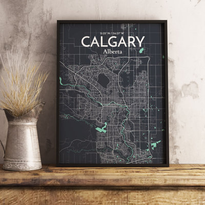 'Calgary City Map' Graphic Art Print Poster in Dream