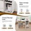 Table de chariot de cuisine pliante de 47 pouces avec tablettes de rangement, armoire et roulettes pour les petits espaces