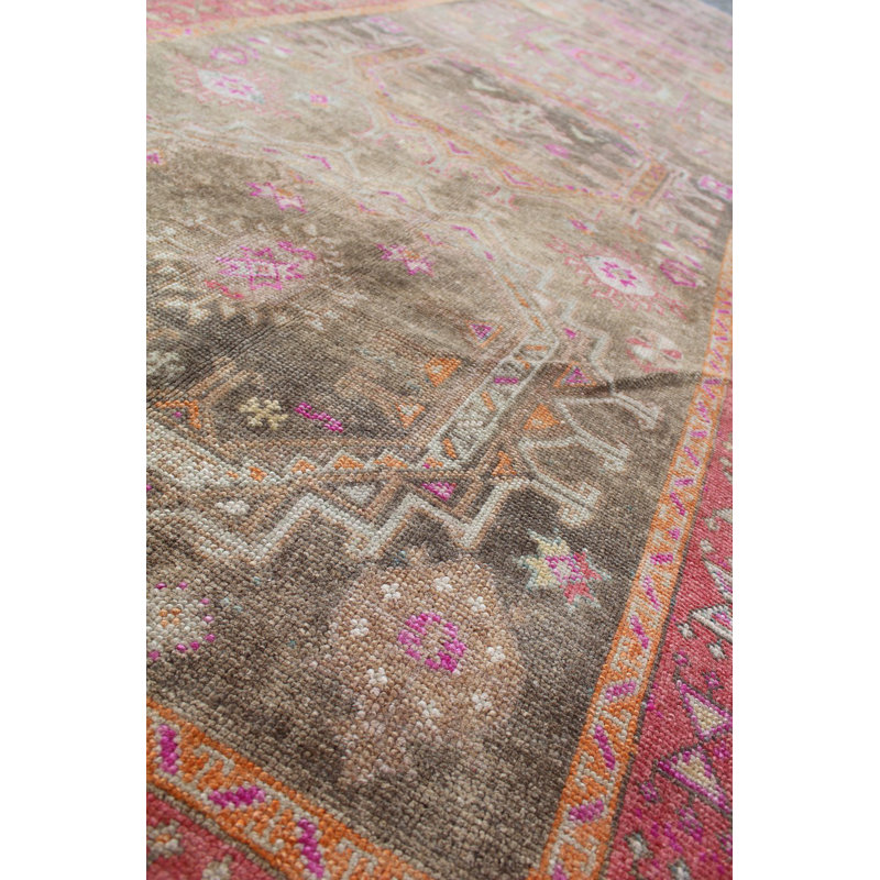 Kars One-of-a-Kind 5'10" X 20'2" 1940s Runner Wool Area Rug in Brown